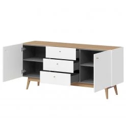 Germania Buffet Monteo I - Blanc / Chêne -Meubles de salon Soldes sideboard monteo weiss eiche 4943288