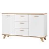 Germania Buffet Neston I - Partiellement en chêne massif - Blanc mat / Imitation chêne de Sanremo -Meubles de salon Soldes sideboard neston i supermatt weiss eiche sanremo dekor 3908928