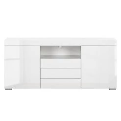 Fredriks Buffet Roomconcept (avec éclairage LED) - Blanc brillant -Meubles de salon Soldes sideboard roomconcept inkl led beleuchtung hochglanz weiss 4799912