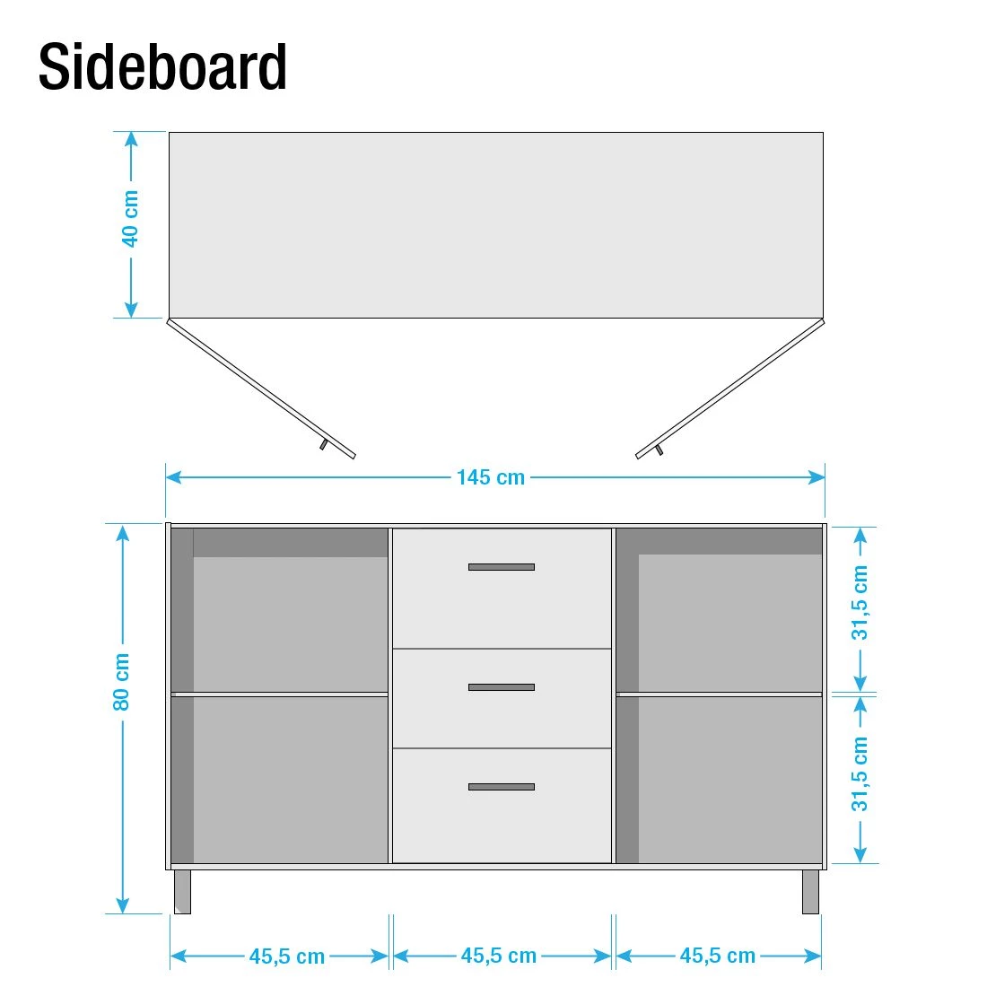 Ars manufacti Buffet Woodson - Acacia brun - Largeur : 145 cm 9 Ars manufacti Buffet Woodson - Acacia brun - Largeur : 145 cm – Image 7