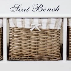 Maison Belfort Banc Elven - Paulownia massif - Blanc / Marron -Meubles de salon Soldes sitzbank elven paulownia massiv weiss 4347436