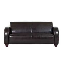 Maison Belfort Canapé La Habana (3 places) - Cuir synthétique Bycast marron foncé -Meubles de salon Soldes sofa 3 sitzer milano kunstleder braun 252008
