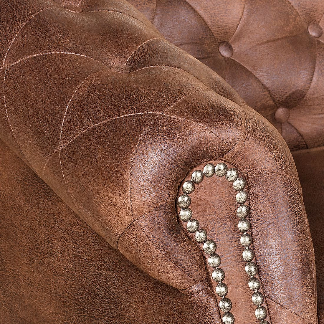 Ars manufacti Canapé Benavente (2 places) - Aspect vieux cuir marron 10 Ars manufacti Canapé Benavente (2 places) - Aspect vieux cuir marron – Image 8