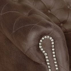 Ars manufacti Canapé Benavente (2 places) - Aspect vieux cuir marron foncé -Meubles de salon Soldes sofa benavente 2 sitzer antiklederoptik dunkelbraun 437399