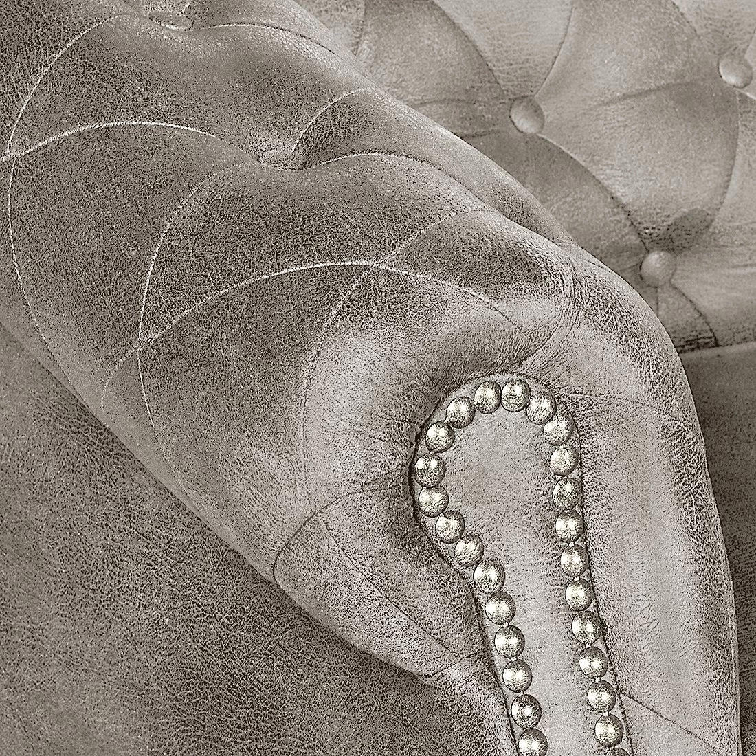 Ars manufacti Canapé Benavente (2 places) - Aspect vieux cuir argenté 8 Ars manufacti Canapé Benavente (2 places) - Aspect vieux cuir argenté – Image 6