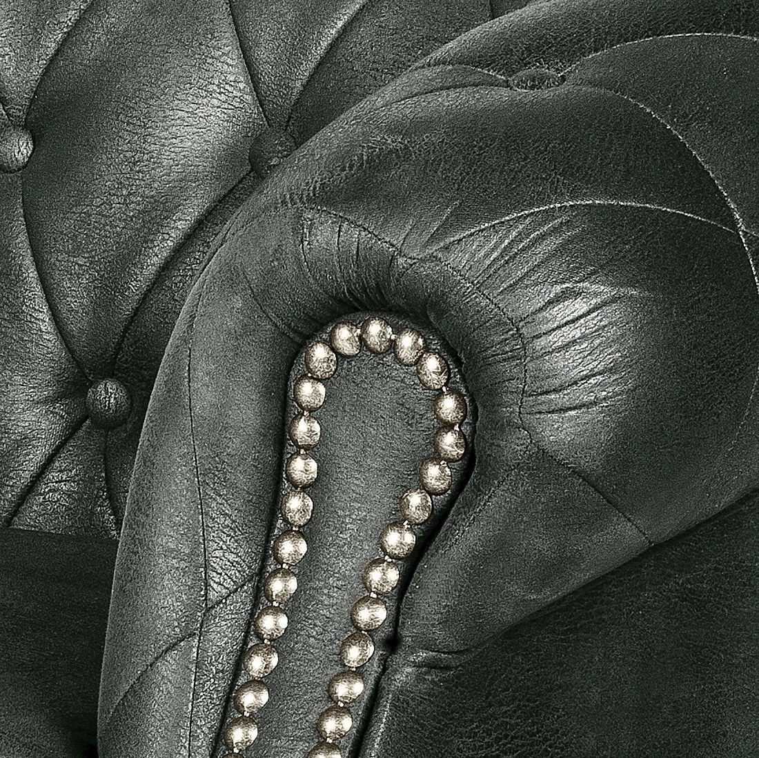 Ars manufacti Canapé Benavente (3 places) - Aspect cuir vieilli anthracite 8 Ars manufacti Canapé Benavente (3 places) - Aspect cuir vieilli anthracite – Image 6