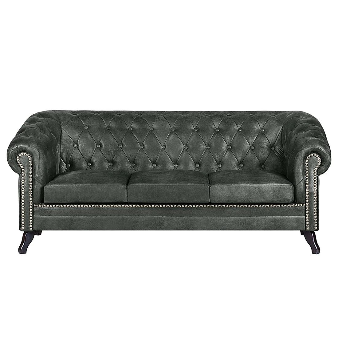 Ars manufacti Canapé Benavente (3 places) - Aspect cuir vieilli anthracite 4 Ars manufacti Canapé Benavente (3 places) - Aspect cuir vieilli anthracite – Image 2