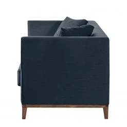 Jack & Alice Canapé Blomma (3 places) - Tissu bleu foncé - Structure : couleur noisette -Meubles de salon Soldes sofa blomma 3 sitzer webstoff dunkelblau gestell nussbaumfarbig 4833088