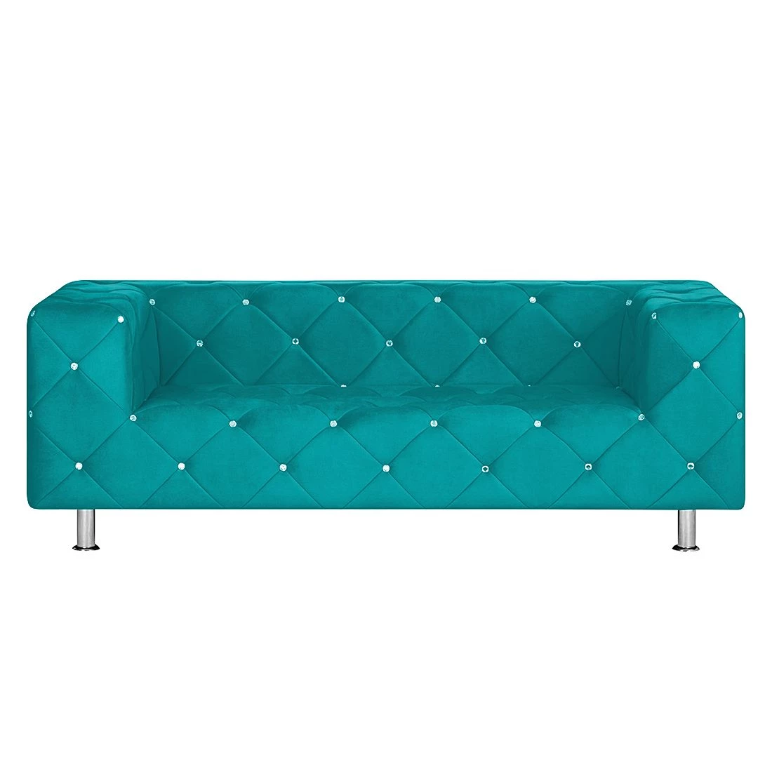 Home Design Canapé Carlotta (2 places) - Microfibre turquoise 4 Home Design Canapé Carlotta (2 places) - Microfibre turquoise – Image 2