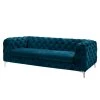 Jack & Alice Canapé Leominster II (3 places) - Velours Jila: Pétrole -Meubles de salon Soldes sofa cayley 3 sitzer samt 5149716
