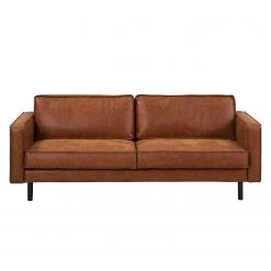 Ars manufacti Canapé 3 places FORT DODGE - Aspect cuir vieilli - Microfibre Yaka: Cognac -Meubles de salon Soldes sofa fort dodge 3 sitzer antiklederlook cognac 4669728
