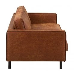 Ars manufacti Canapé 3 places FORT DODGE - Aspect cuir vieilli - Microfibre Yaka: Cognac -Meubles de salon Soldes sofa fort dodge 3 sitzer antiklederlook cognac 4669732