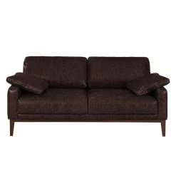 Ars manufacti Ensemble de salon Horley (3-2) - Cuir véritable - Marron foncé -Meubles de salon Soldes sofa horley 2 sitzer echtleder dunkelbraun 4480796