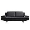 Fredriks Canapé Yovanna (2 places) - Cuir synthétique noir -Meubles de salon Soldes sofa johanna 2 sitzer kunstleder schwarz 243340