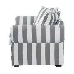 Maison Belfort Canapé Colmar (2 places) - Gris -Meubles de salon Soldes sofa livia 2 sitzer webstoff grau gestreift 309480