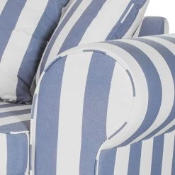 Maison Belfort Canapé Colmar (3 places) - Bleu -Meubles de salon Soldes sofa livia 3 sitzer webstoff blau gestreift 309021