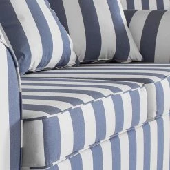 Maison Belfort Canapé Colmar (3 places) - Bleu -Meubles de salon Soldes sofa livia 3 sitzer webstoff blau gestreift 309023