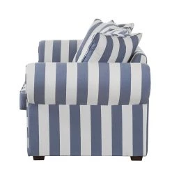 Maison Belfort Canapé Colmar (3 places) - Bleu -Meubles de salon Soldes sofa livia 3 sitzer webstoff blau gestreift 309024