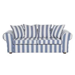 Maison Belfort Canapé Colmar (3 places) - Bleu -Meubles de salon Soldes sofa livia 3 sitzer webstoff blau gestreift 309028