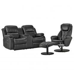 Modoform Fauteuil de cinéma Mendis (2 places) - Imitation cuir - Noir 41 Modoform Fauteuil de cinéma Mendis (2 places) - Imitation cuir - Noir -Meubles de salon Soldes sofa mendis 2 sitzer kunstleder schwarz 3116809