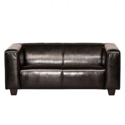 Maison Belfort Canapé Nespolo (2 places) - Cuir synthétique marron foncé -Meubles de salon Soldes sofa nespolo 2 sitzer bycast kunstleder dunkelbraun 4576936