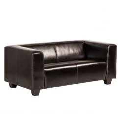 Maison Belfort Canapé Nespolo (2 places) - Cuir synthétique marron foncé -Meubles de salon Soldes sofa nespolo 2 sitzer bycast kunstleder dunkelbraun 4576940