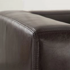 Maison Belfort Canapé Nespolo (3 places) - Cuir véritable / Cuir synthétique - Marron foncé -Meubles de salon Soldes sofa nespolo 3 sitzer bycast echtleder dunkelbraun 3320461
