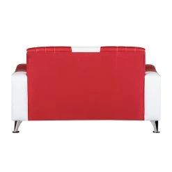 Studio Monroe Canapé Nixa (2 places) - Cuir synthétique - Rouge / Blanc -Meubles de salon Soldes sofa nixa 2 sitzer kunstleder rot weiss 399218