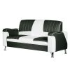 Studio Monroe Canapé Nixa (3 places) - Cuir synthétique - Blanc / Noir 1 Studio Monroe Canapé Nixa (3 places) - Cuir synthétique - Blanc / Noir -Meubles de salon Soldes sofa nixa 3 sitzer kunstleder weiss schwarz 435894