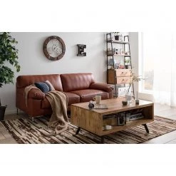 Ars manufacti Canapé Parlin (3 places) - Cognac -Meubles de salon Soldes sofa parlin 3 sitzer echtleder cognac 5092544