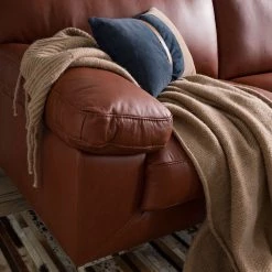 Ars manufacti Canapé Parlin (3 places) - Cognac -Meubles de salon Soldes sofa parlin 3 sitzer echtleder cognac 5092548