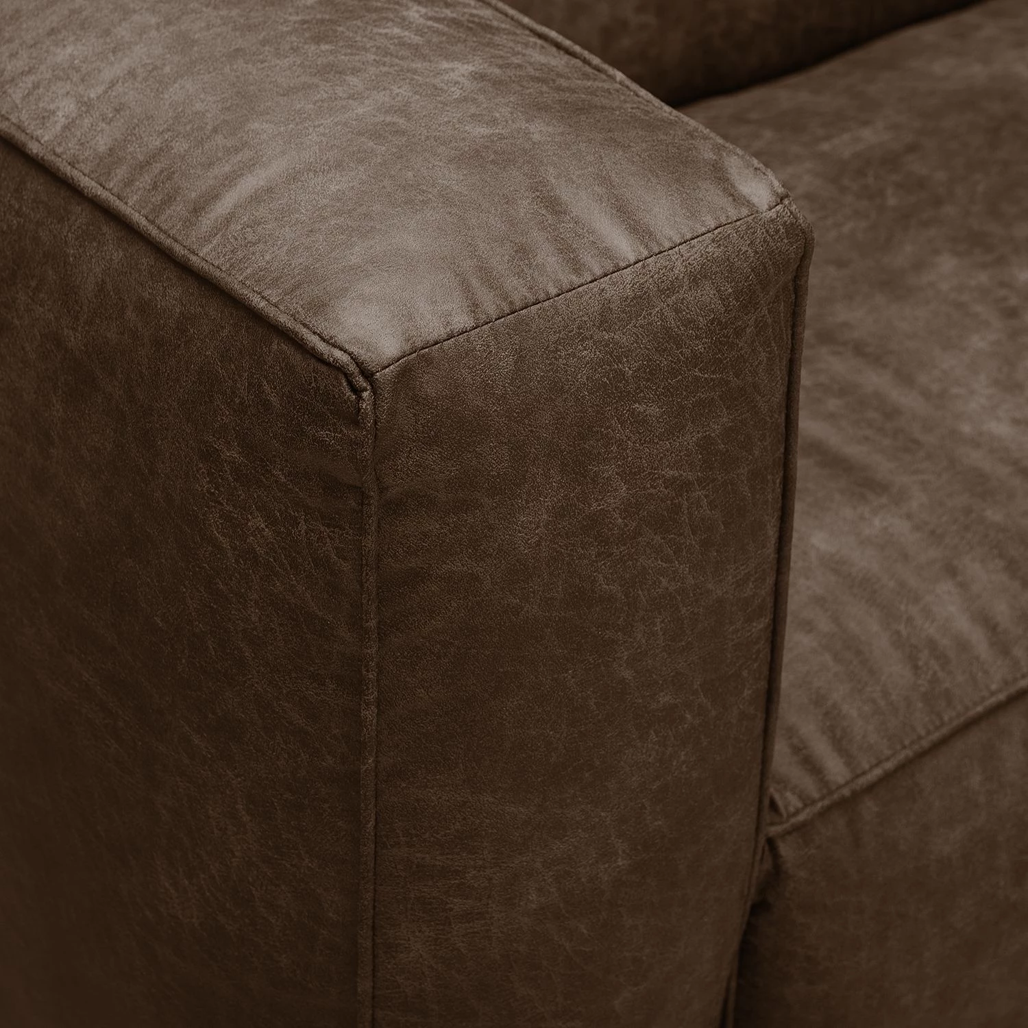 Ars manufacti Canapé Pentre (3 places) - Aspect cuir vieilli - Marron 9 Ars manufacti Canapé Pentre (3 places) - Aspect cuir vieilli - Marron – Image 7