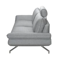 Loftscape Canapé Sharon (3 places) - Gris - Appui-tête réglable -Meubles de salon Soldes sofa sharon 3 sitzer webstoff grau 411524