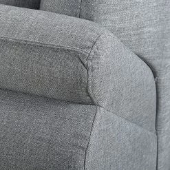 Loftscape Canapé Sharon (3 places) - Gris - Appui-tête réglable -Meubles de salon Soldes sofa sharon 3 sitzer webstoff grau 411525