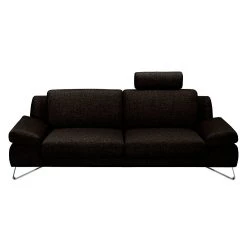 Loftscape Canapé Silvano (3 places) - Appui-tête réglable -Meubles de salon Soldes sofa silvano 3 sitzer webstoff braun schwarz 442487