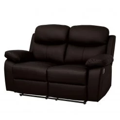 Modoform Canapé Tetchill (2 places) - Avec fonction relaxation - Imitation cuir - Marron foncé