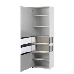 GWINNER Ensemble mural Anzio I (4 éléments) - Blanc mat - Porte en verre à gauche - Avec éclairage -Meubles de salon Soldes standvitrine anzio mit beleuchtung weiss tueranschlag links 4525252