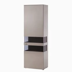 GWINNER Vitrine Anzio - Tourbe mat - Butoir à droite - Sans éclairage