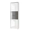 Loftscape Armoire vitrine Kushiro - Butoir à gauche -Meubles de salon Soldes standvitrine arco hochglanz weiss grau tueranschlag links 4710792