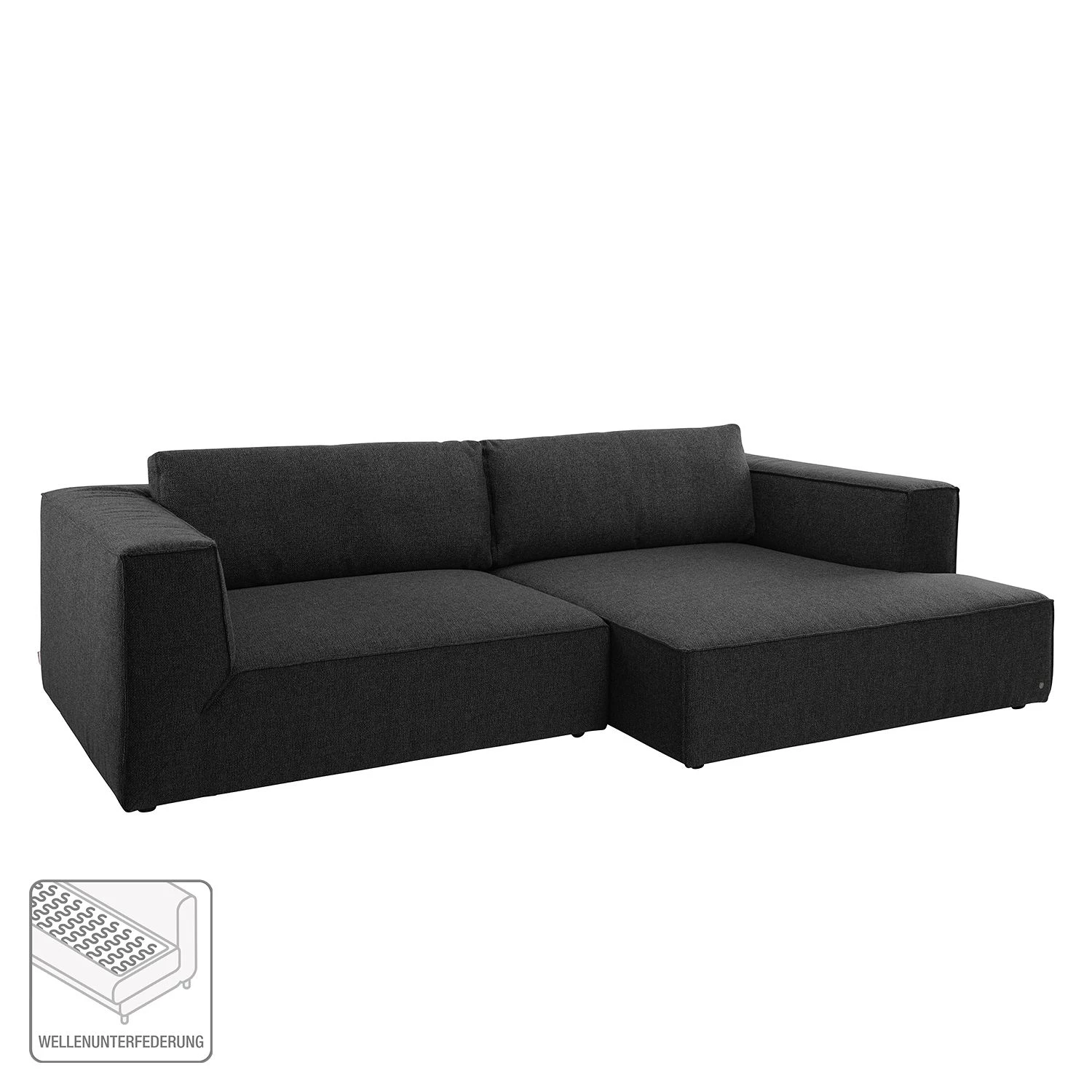 Tom Tailor Canapé d’angle Big Cube Style - Tissu - Tissu TBO : 9 anthrazite - Méridienne courte à droite (vue de face) 4 Tom Tailor Canapé d’angle Big Cube Style - Tissu - Tissu TBO : 9 anthrazite - Méridienne courte à droite (vue de face) – Image 2