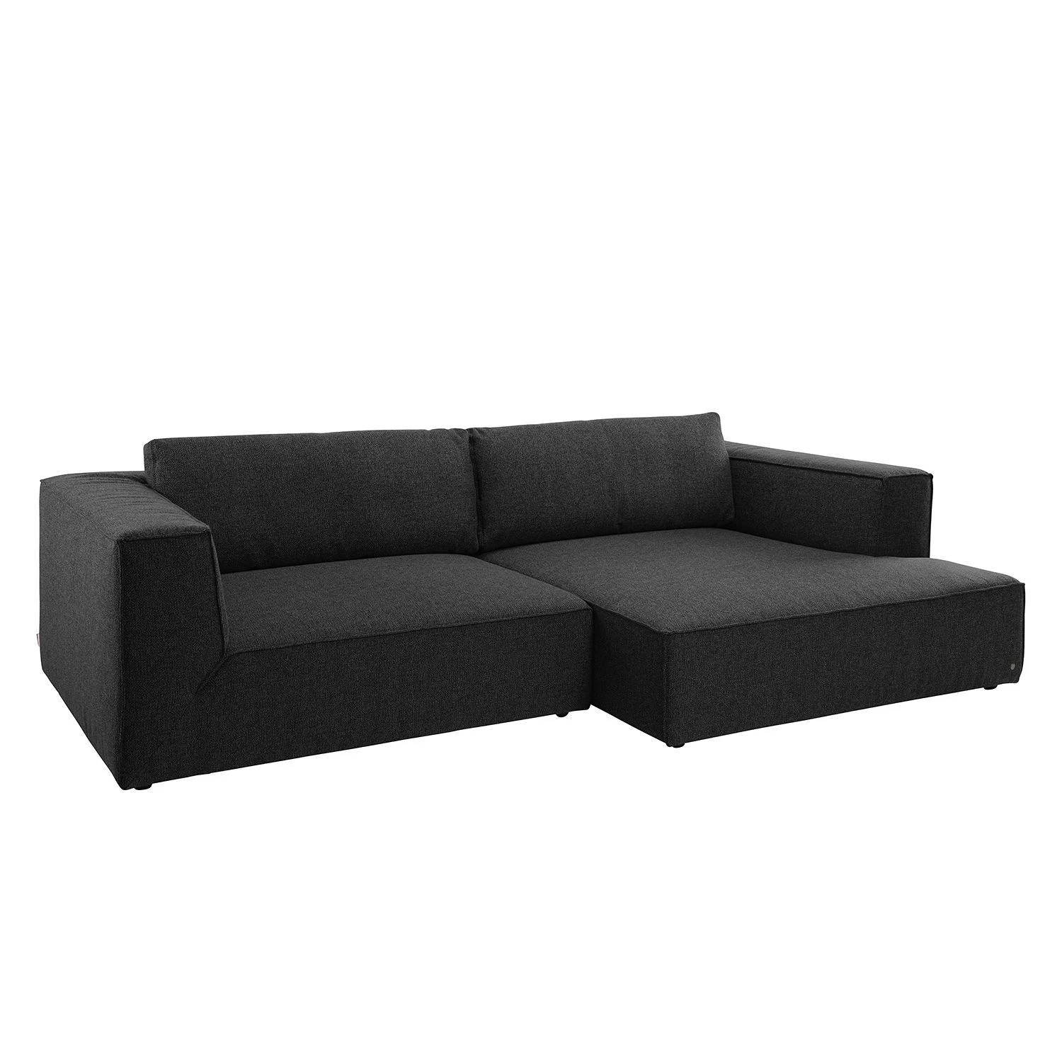 Tom Tailor Canapé d’angle Big Cube Style - Tissu - Tissu TBO : 9 anthrazite - Méridienne courte à droite (vue de face) 3 Tom Tailor Canapé d’angle Big Cube Style - Tissu - Tissu TBO : 9 anthrazite - Méridienne courte à droite (vue de face)