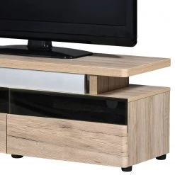 Jahnke Meuble TV CU-Libre 220 - Imitation chêne de Sanremo / Noir -Meubles de salon Soldes tv lowboard cu libre 220 eiche sanremo dekor 4490236