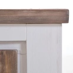 Maison Belfort Meuble TV bas Doral - Acacia partiellement massif Marron / Blanc -Meubles de salon Soldes tv lowboard doral akazie teilmassiv braun weiss 1962166