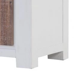 Maison Belfort Meuble TV bas Doral - Acacia partiellement massif Marron / Blanc -Meubles de salon Soldes tv lowboard doral akazie teilmassiv braun weiss 1962182