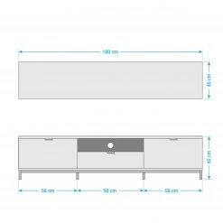 Studio Copenhagen Meuble TV Harma - Gris foncé -Meubles de salon Soldes tv lowboard harma dunkelgrau 5173332