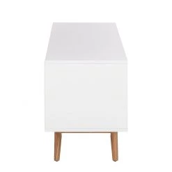 Mørteens Meuble TV Lindholm - Partiellement en chêne massif - Blanc - 180 x 45 cm -Meubles de salon Soldes tv lowboard lindholm eiche teilmassiv weiss 526621