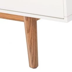 Mørteens Meuble TV Lindholm - Partiellement en chêne massif - Blanc - 180 x 45 cm -Meubles de salon Soldes tv lowboard lindholm eiche teilmassiv weiss 526624