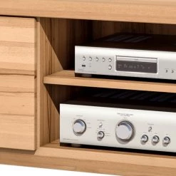 Naturoo Meuble TV Lombok II - Partiellement en bois massif -Meubles de salon Soldes tv lowboard lombok ii teilmassiv wildeiche 5004304