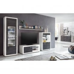 Mooved Étagère murale Piorini - Imitation pin anthracite / Blanc 6 Mooved Étagère murale Piorini - Imitation pin anthracite / Blanc -Meubles de salon Soldes tv lowboard maruto i inkl beleuchtung kiefer dunkel dekor weiss 4932668