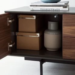 Studio Copenhagen Meuble TV Payara - Noyer / Anthracite -Meubles de salon Soldes tv lowboard payara walnuss schwarz 4372776